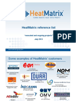 Heatmatrix Reference List: "Executed and Ongoing Projects" July 2013