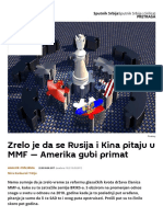 Zrelo Je Da Se Rusija i Kina Pitaju u MMF, Amerika Gubi Primat