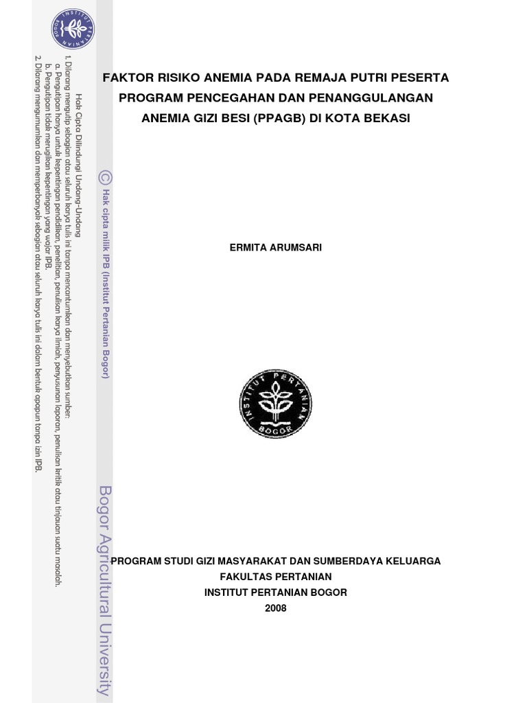 Jurnal Nasioal Anemia Pada Remaja : Remaja Putri Anti ...