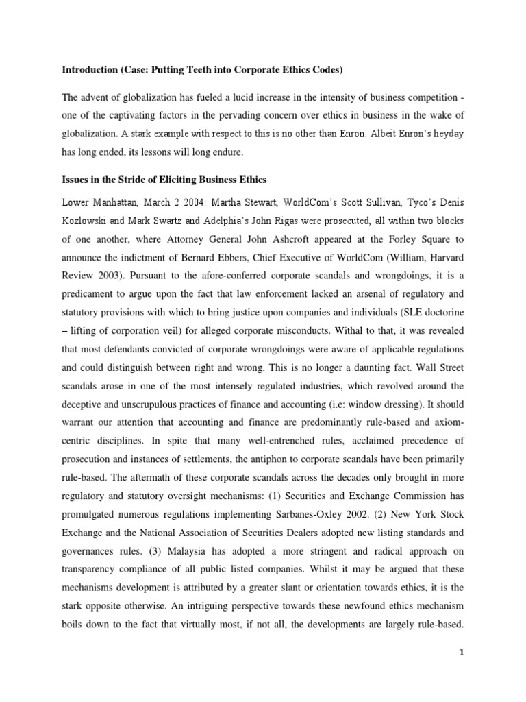 Business Law Case Study On Ethics | PDF | Corporate Social ...