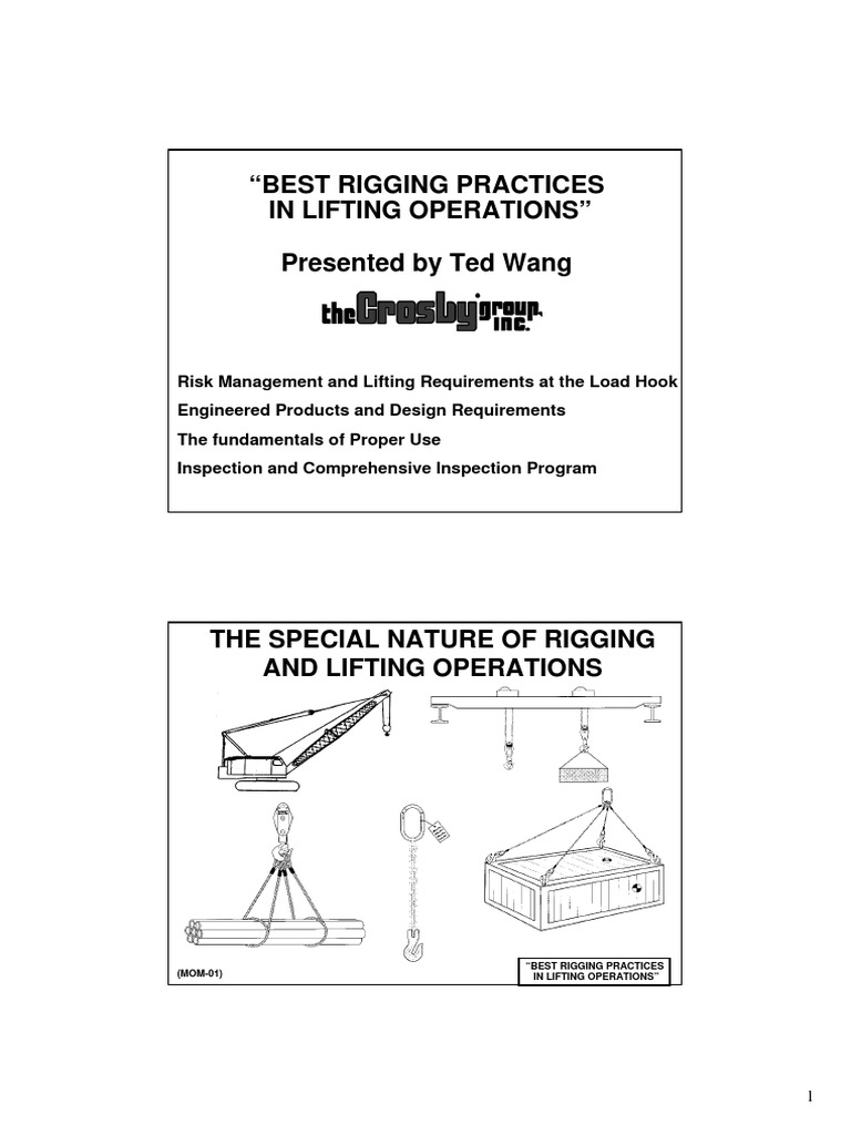 Best Rigging Practices in Lifting Operations (CROSBY) PDF | PDF ...