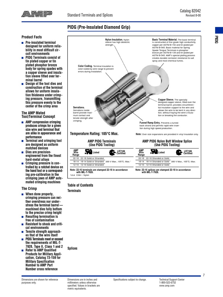 PIDG Terminals and Splices Catalog | PDF | Wire | Bronze
