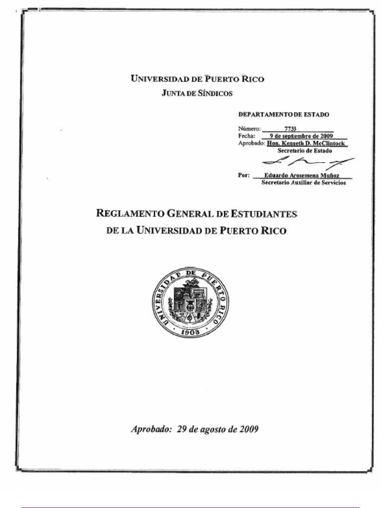 Reglamento General de Estudiantes de La UPR | PDF