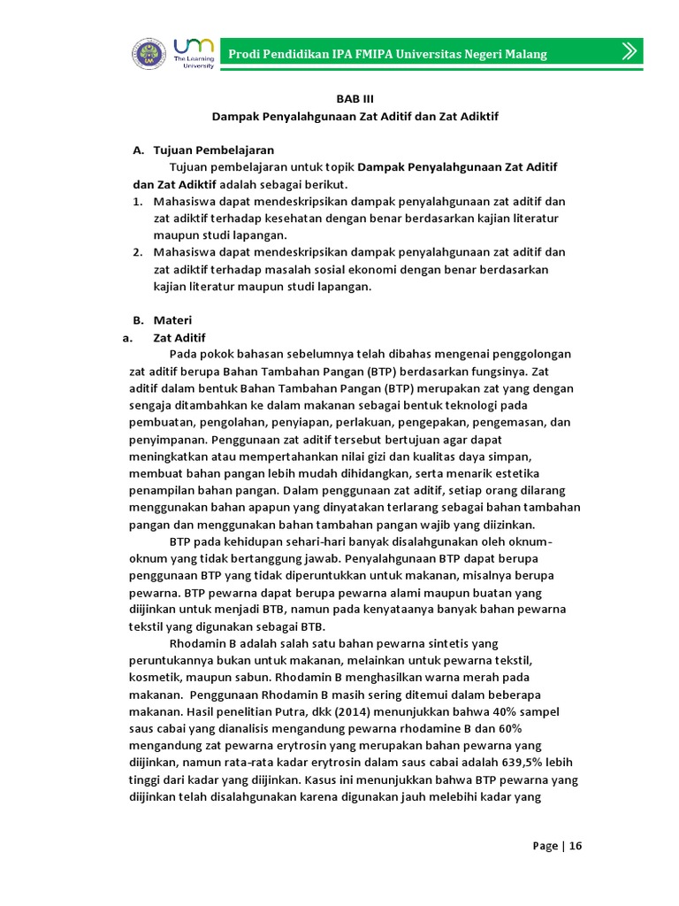 Dampak Penyalahgunaan Zat Aditif Dan Zat Adiktif Pdf
