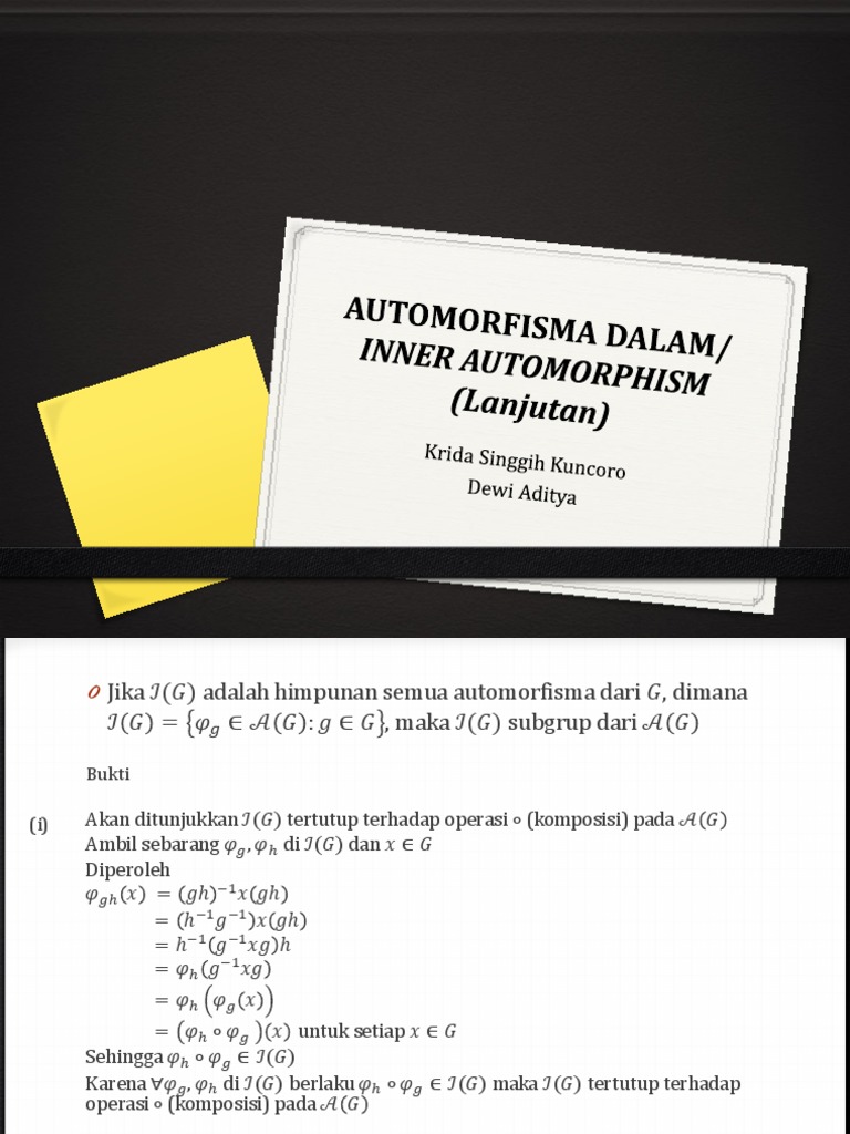 Automorfisme dan Subgrup Inner | PDF