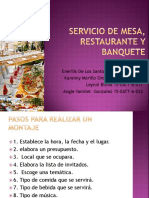 Servicio de Mesa, Restaurante y Banquete