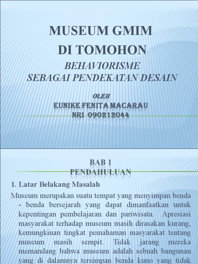 Tugas Akhir Perancangan Arsitektur Museum Ppt