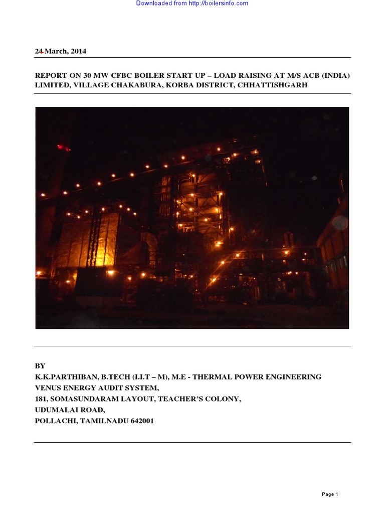 CFBC Boiler Start Up Problems PDF Flow Measurement Boiler
