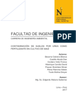 Contaminación de Suelos Por Urea Como Fertilizante en Cultivo de Maíz