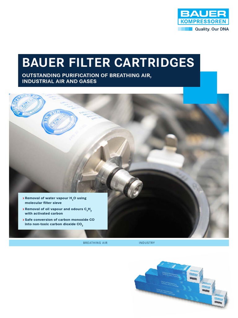 Bauer Filter Cartridges Carbon Monoxide Carbon Dioxide Free 30