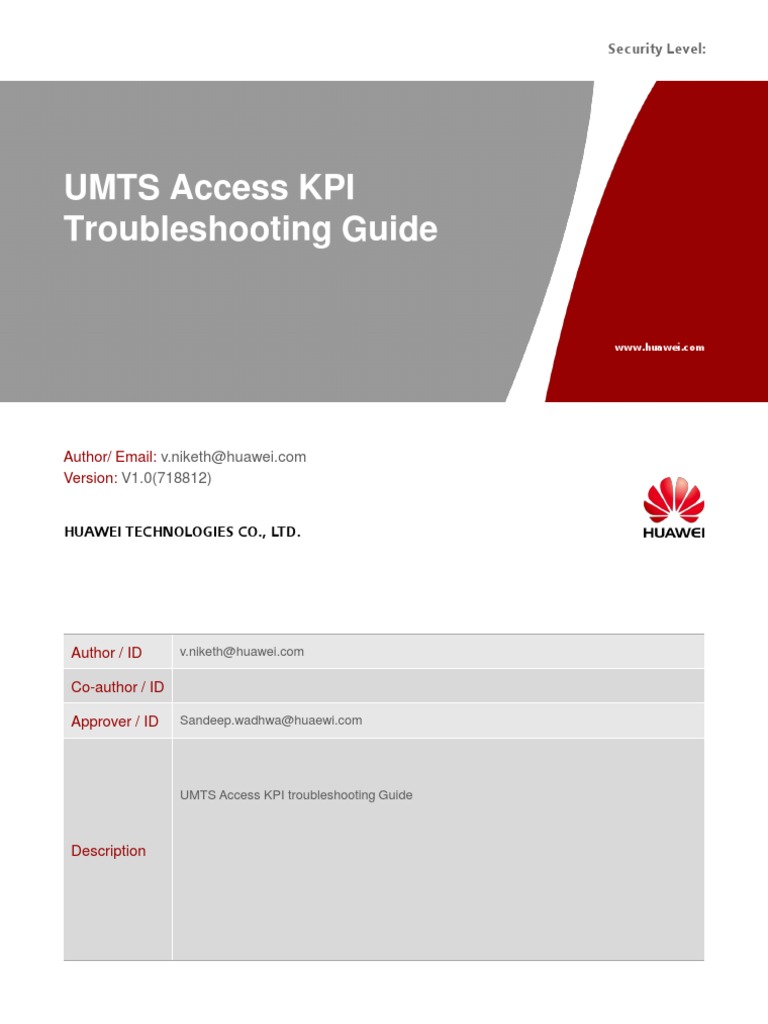 Umts Access Kpi Troubleshooting Guide Rrc Pdf High Speed Packet