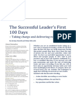 The Successful Leaders First 100 Days - Entendeo Briefing