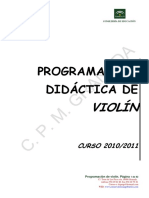 PROGRAMACIÓN Didáctica de Violín. CURSO 2010-11 PDF