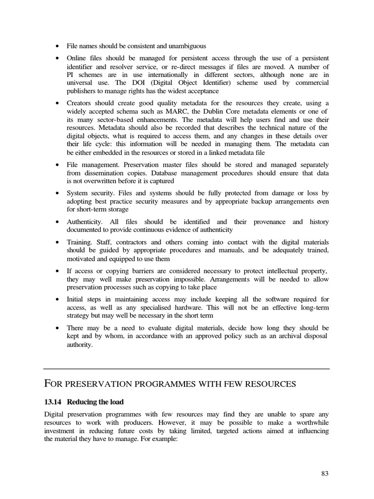Digital Preservation Best Practices Guide | PDF | Metadata ...