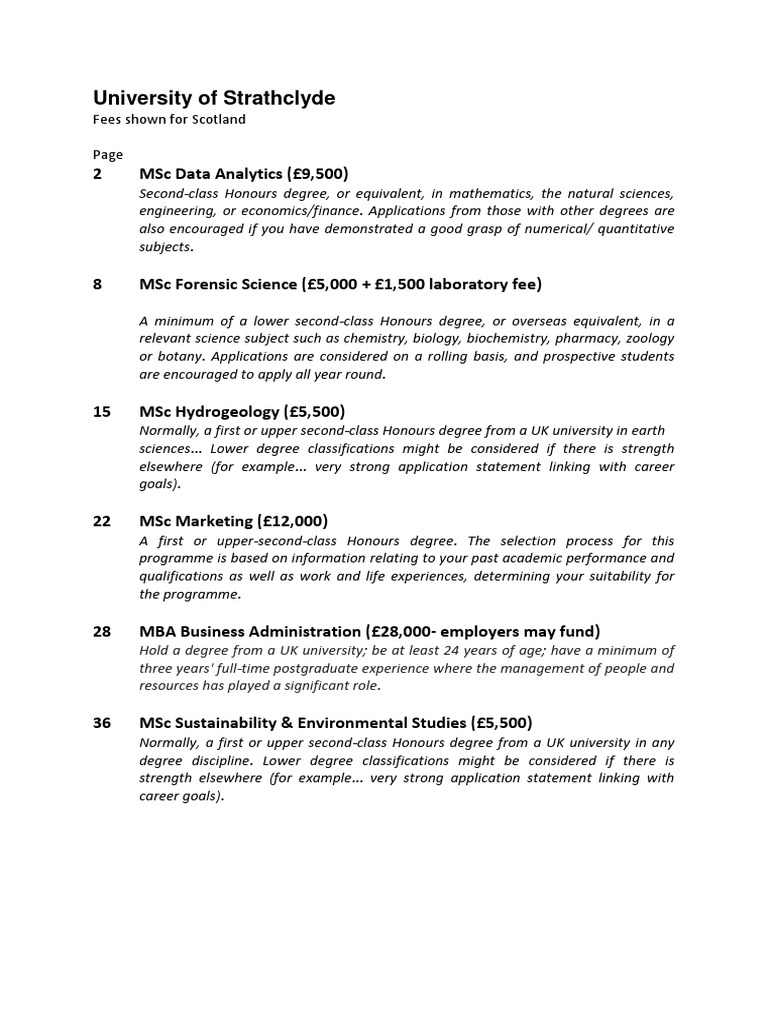 MSc Data Analytics at Strathclyde University | PDF | Academic Degree ...