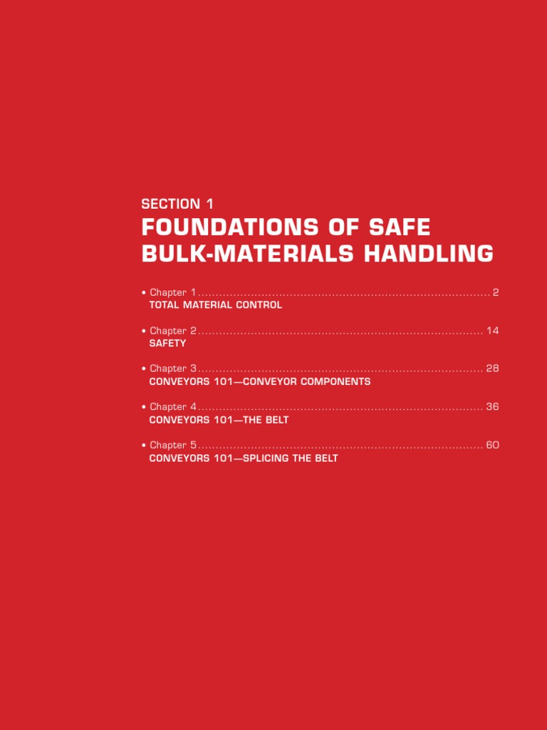 Foundations of Safe BulkMaterials Handling Section 1 PDF Belt