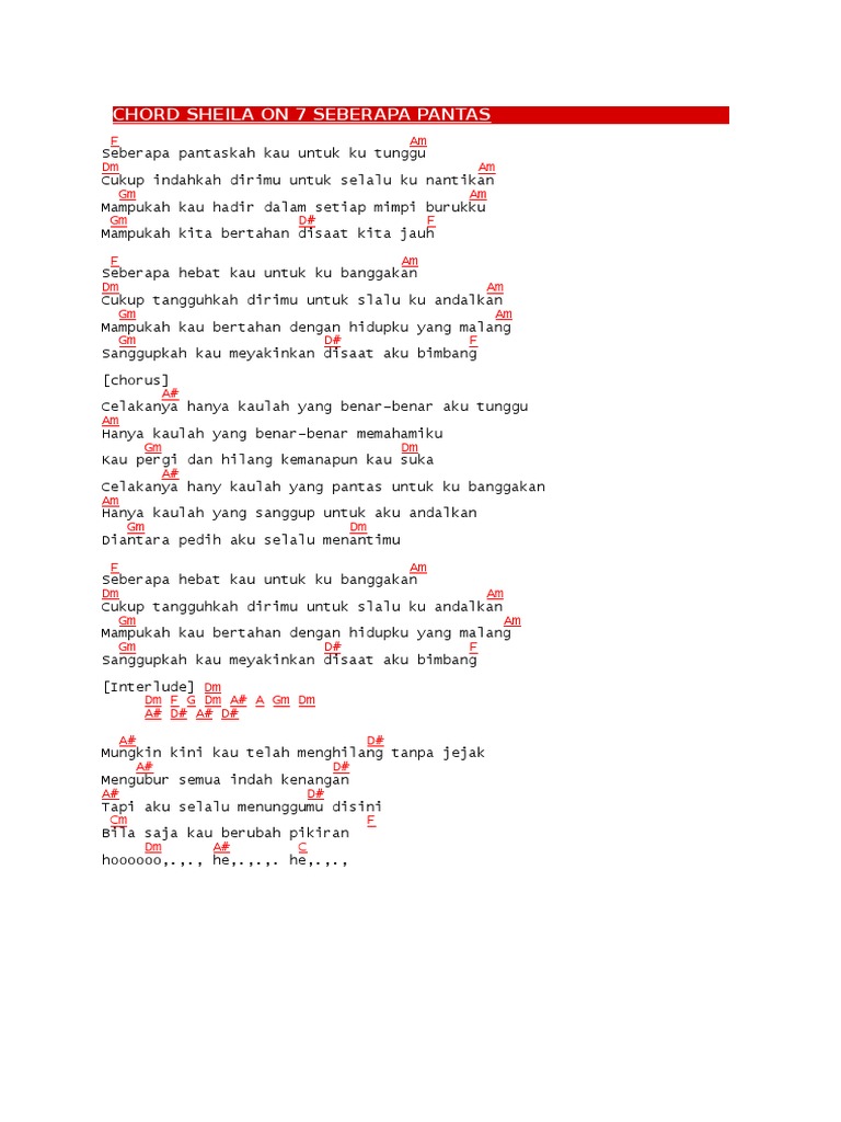 Chord Sheila On 7 Seberapa Pantas Pdf