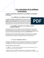 Chapitre 10. Les Contraintes de Politique Economique