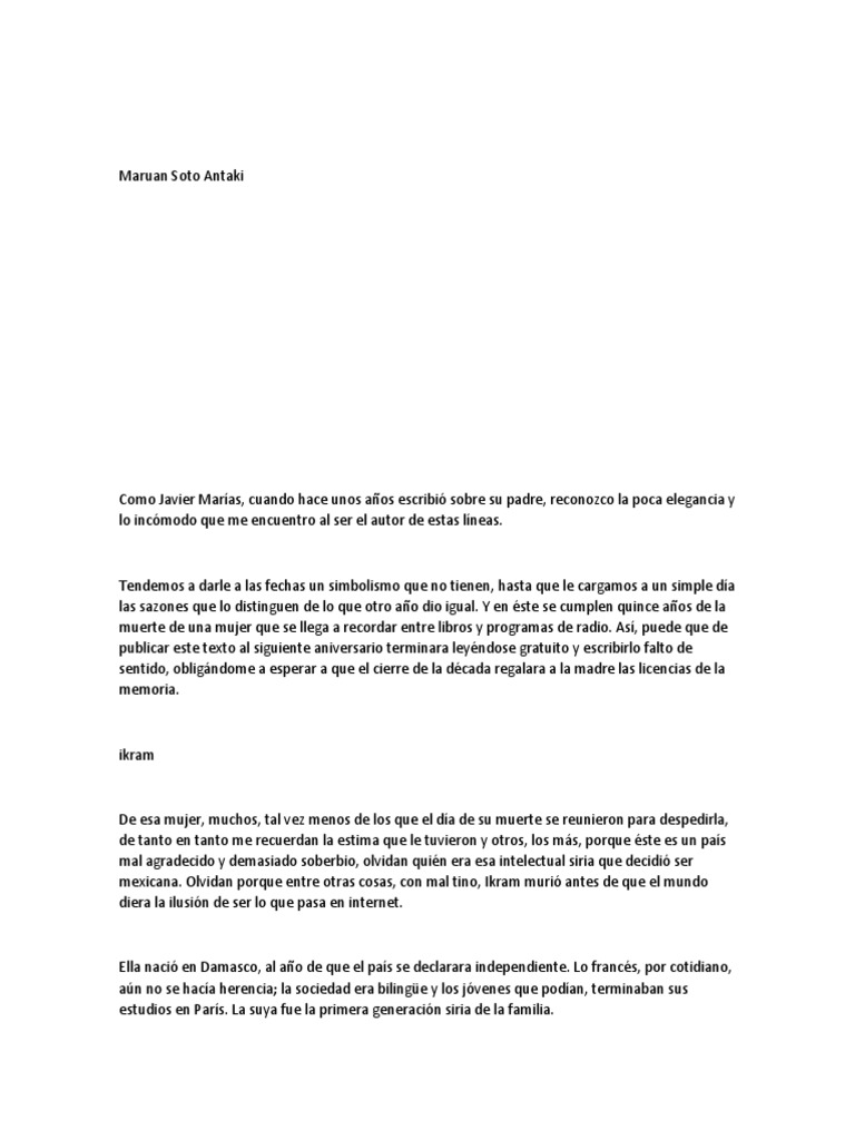 Recuerdo de Ikram Antaki y su legado | PDF | Siria | Organización de ...
