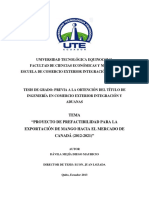 Universidad Tecnológica Equinoccial Facultad de Ciencias Económicas Y Negocios Escuela de Comercio Exterior Integración Y Aduanas