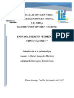 Ensayo Hessen y La Teoria Del Conocimiento