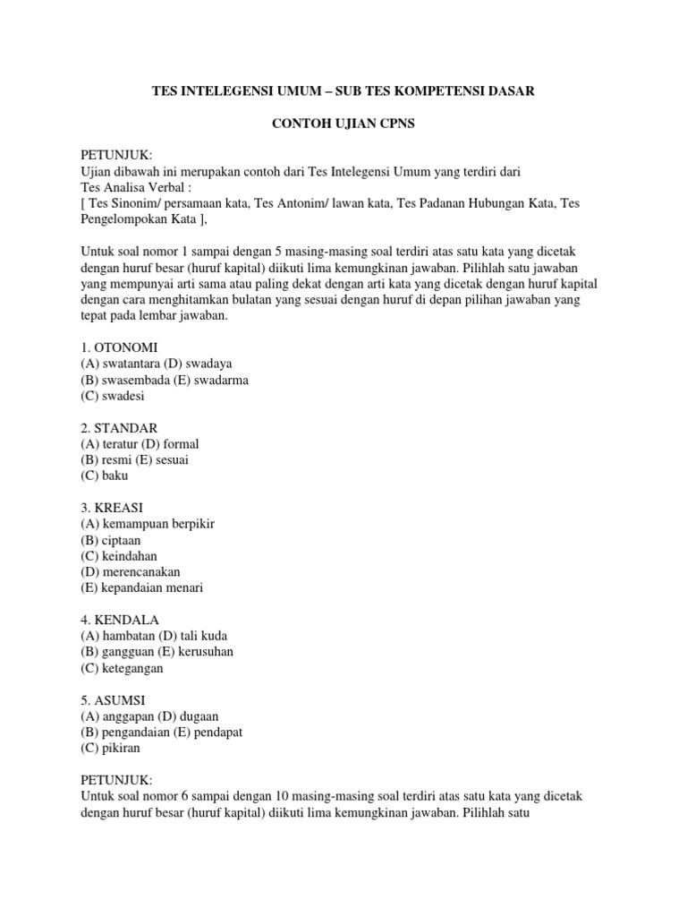 Tes Intelegensi Umum