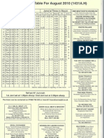 August Timetable 2010