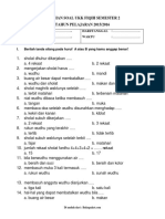 Soal UKK Fiqih Kelas 1 SD Dan Mi