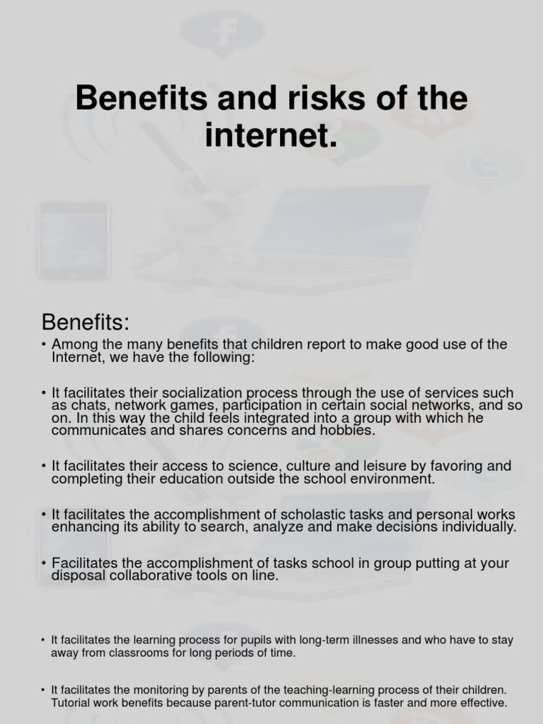Benefits and Risks of The Internet | PDF | Internet | Risk
