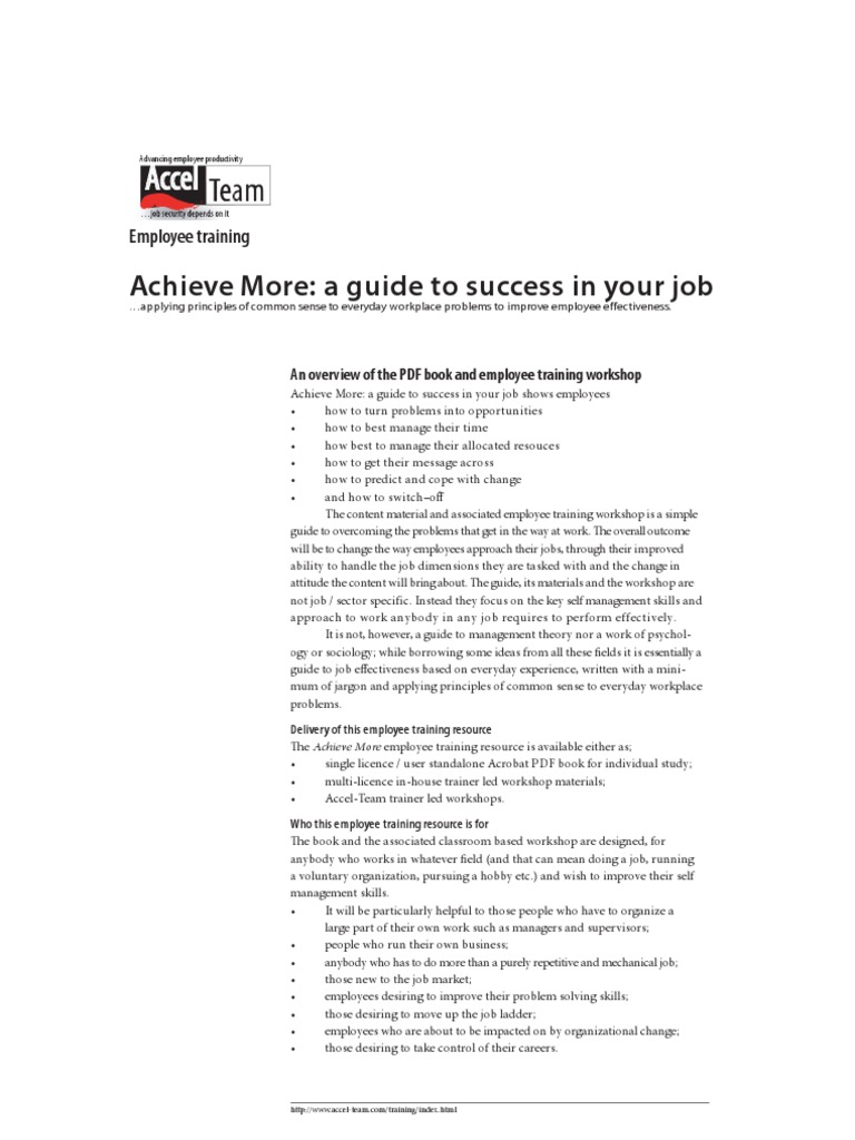 Example of Training Module PDF | Goal | Employment