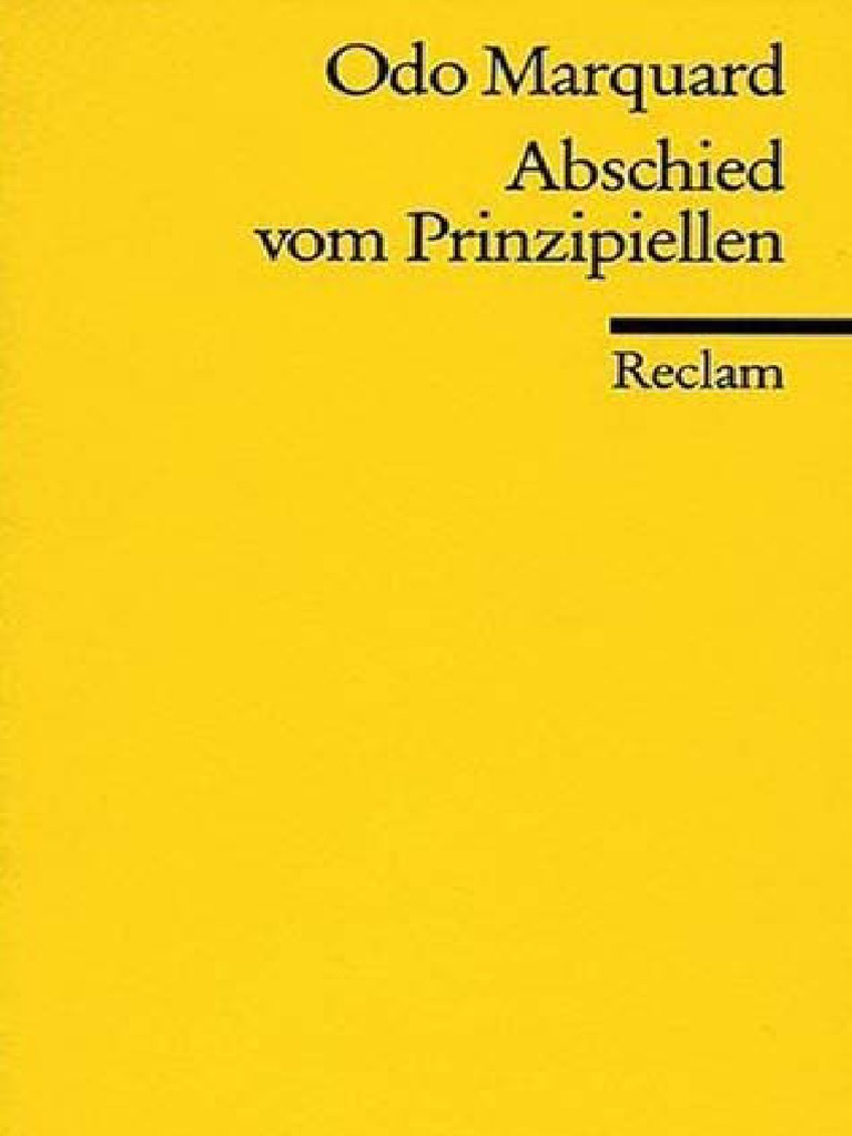 Odo Marquard Abschied vom Prinzipiellen Philosophische Stu n Reclam 1981 pdf