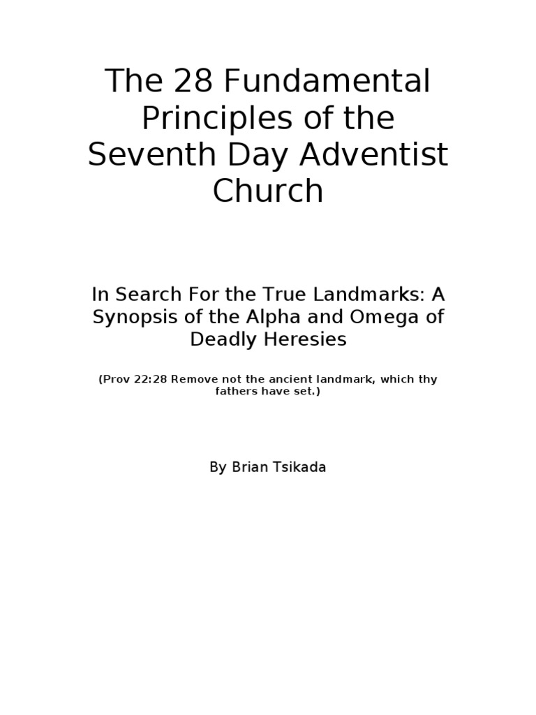 The 28 fundamental principles of the seventh day adventist church pdf