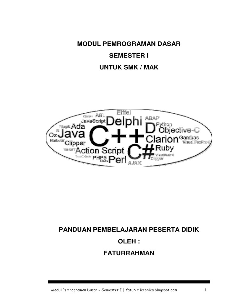 Modul Pemrograman Dasar SMK/MAK | PDF | Metode & Bahan Ajar | Komputer