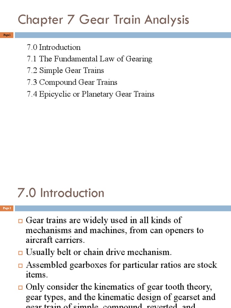 Lecture07 Gear Train Analysis PDF Gear Transmission (Mechanics)