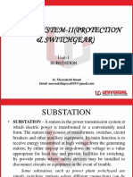 Power System-Ii (Protection & Switchgear) : Unit-1 Substation