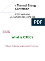 Ocean Thermal Energy Conversion: Abhijit Mukherjee Mechanical Engineering 483