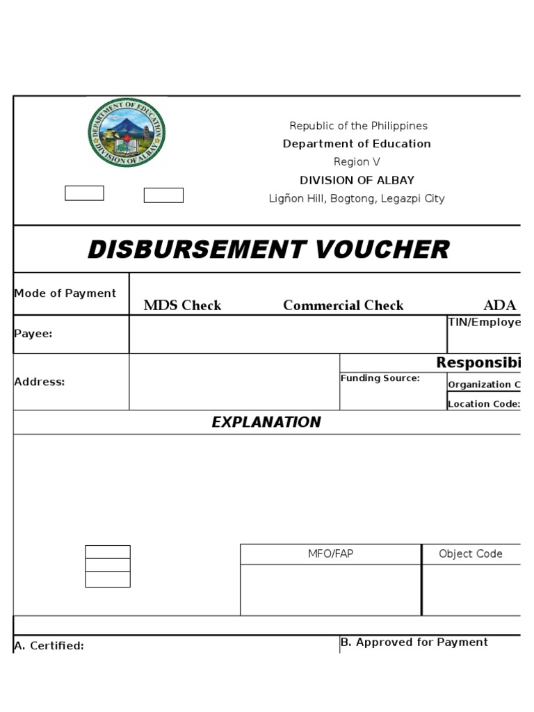 example of disbursement voucher