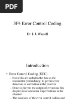 3F4 Error Control Coding: Dr. I. J. Wassell