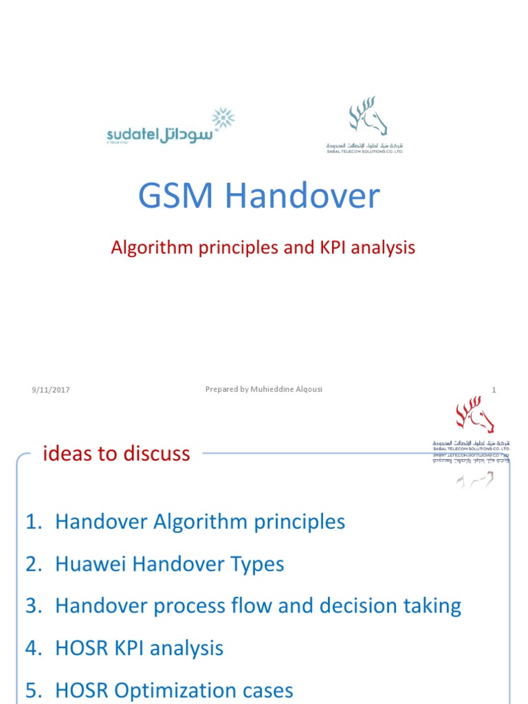 GSM Handover Algorithms and KPIs | PDF | Telecommunications ...