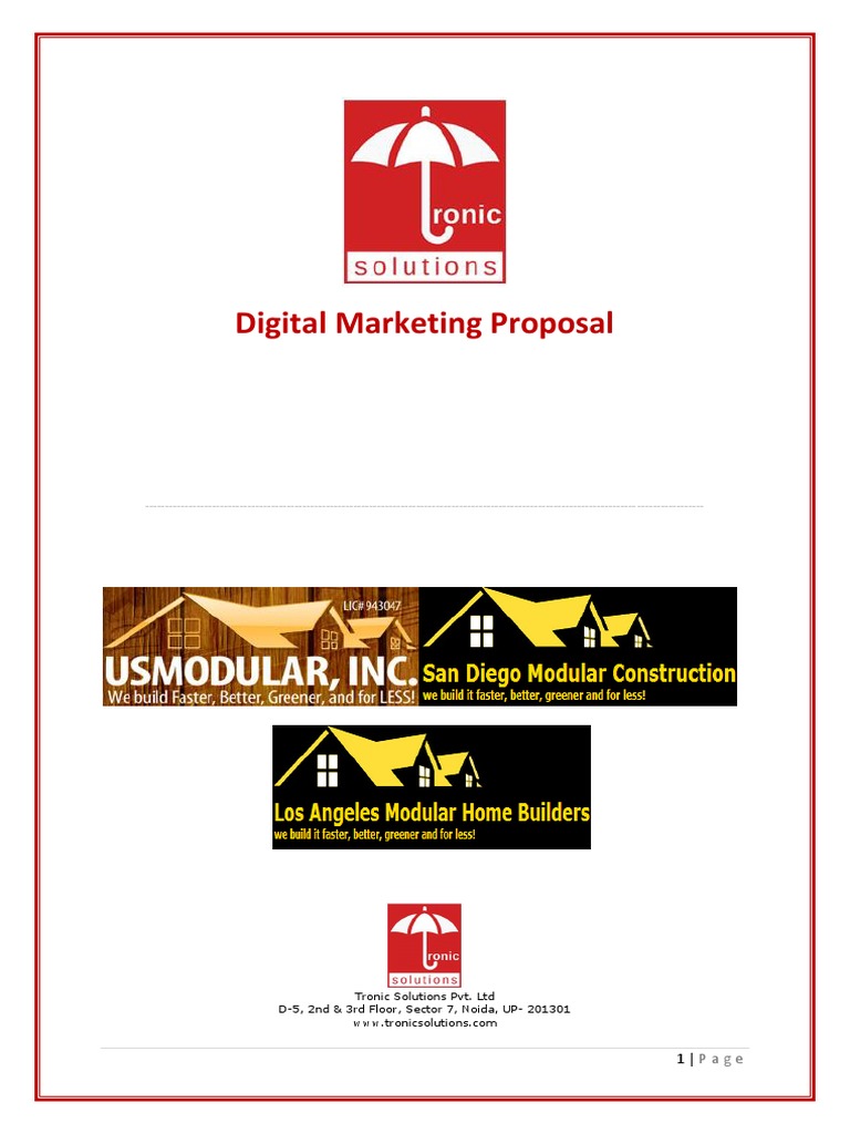 Digital Marketing Proposal Overview Pdf Search Engine Marketing