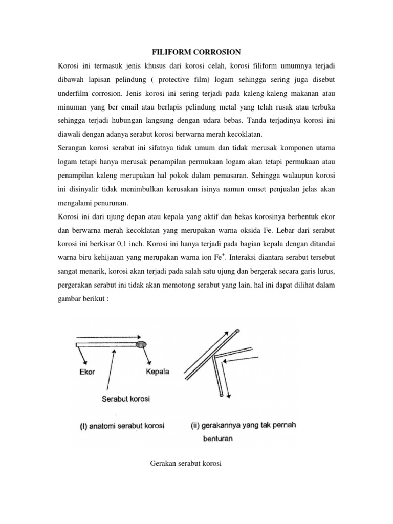 Korosi Filiform: Penyebab dan Pencegahan | PDF