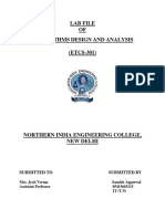 Lab File OF Algorithms Design and Analysis (ETCS-301)