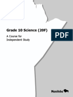 Grade 10 Science (20F) : A Course For Independent Study
