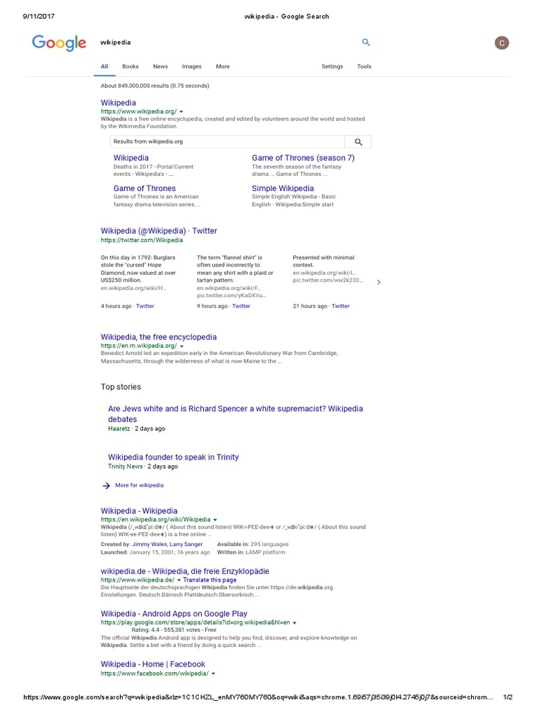 Wikipedia google search wikipedia twitter