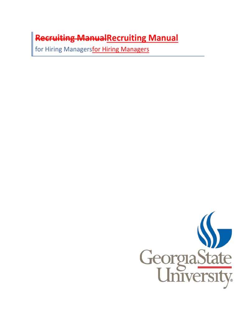 Manual For Recruitment Pdf Recruitment Specification Technical