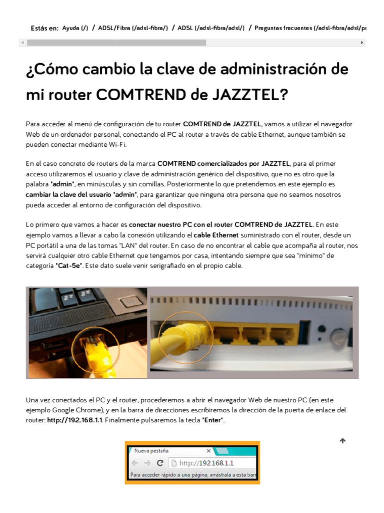 ¿Cómo Cambio La Clave de Administración de Mi Router COMTREND de