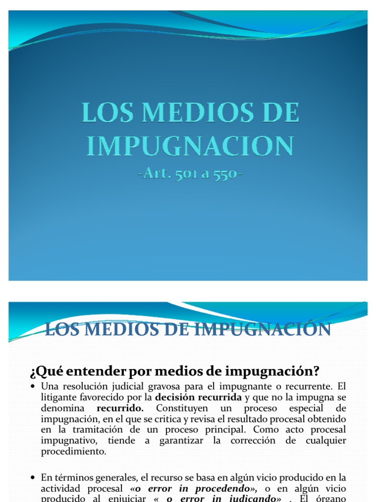 Medios de Impugnación en Derecho Civil | PDF | Sentencia (ley) | Apelación