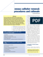 Central Venous Catheter Removal: Procedures and Rationale: Linical