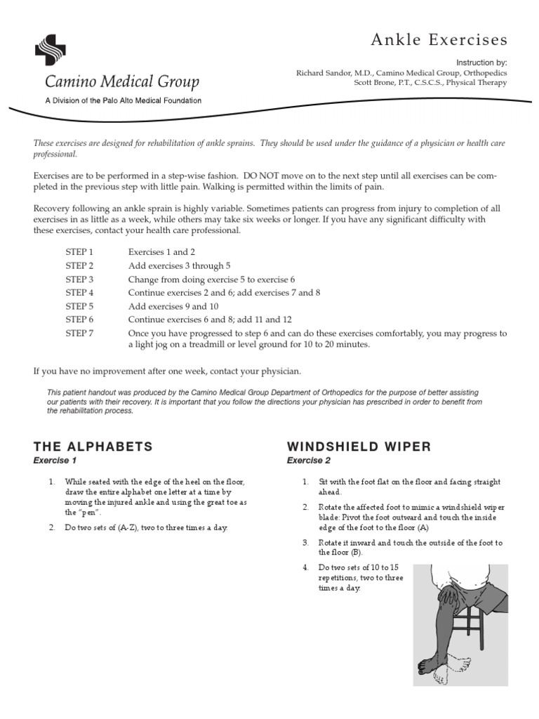 Ankle Exercises.pdf Anatomical Terms Of Motion Foot