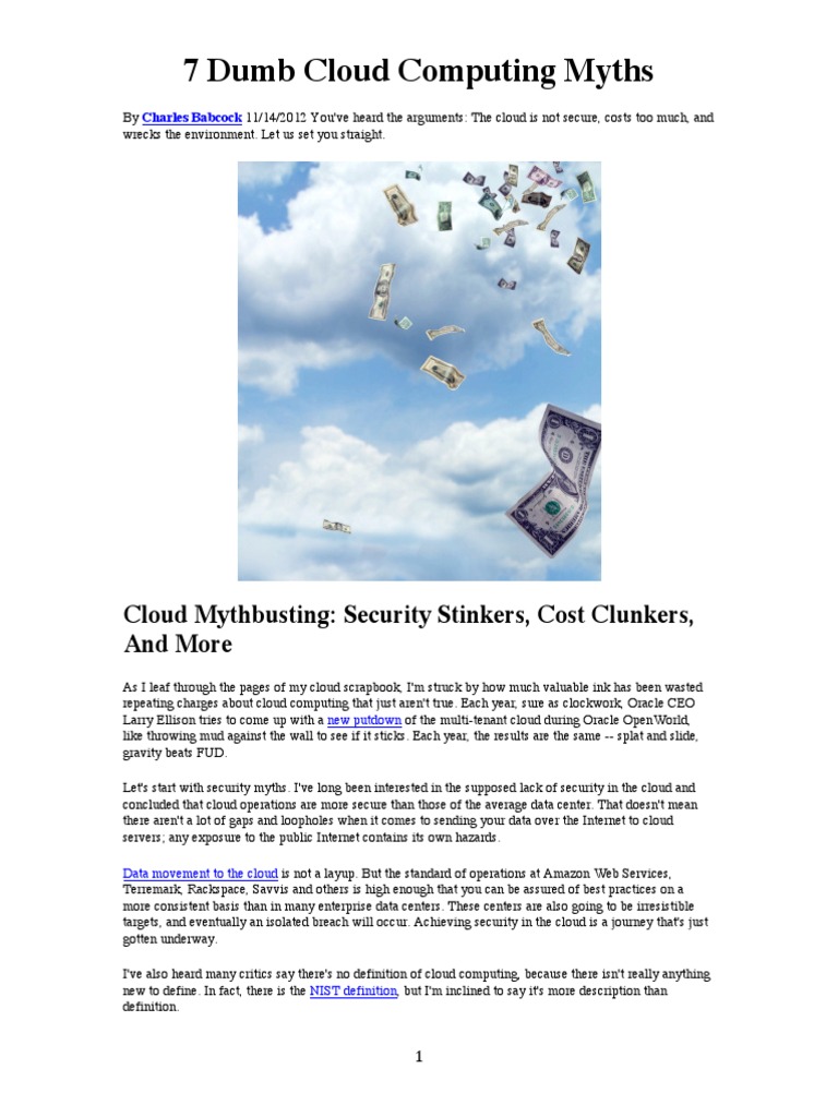 Debunking 7 Cloud Computing Myths | PDF | Cloud Computing | Data Center